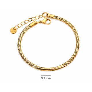 Schlangenarmband dick 3 mm  20 - 22 cm lang ( verstellbar ) vergoldet - Edelstahkl 18K vergoldet