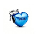 Charm Herz metallic blau mit 2026 mit Öffnung...