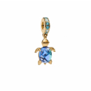 Charm / Anhänger Schildkröte vergoldet mit...