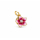 Charm / Anhänger Blüte vergoldet mit roten und riosa  Zirkonia und Ring für Schlangenarmband  - 925 Silber vergoldet
