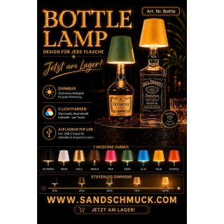 Bottle Light gelb - Flaschenlicht zum Aufstecken auf jede Flasche - LED verstellbar