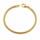 Schlangenarmband dick 3 mm  22 cm lang vergoldet - 925...