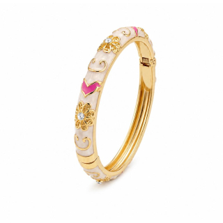 MY ARM Armreif orientalisch perlmutt mit Muster - edelstahl vergoldet
