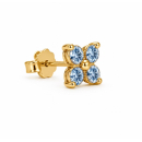 MY EAR Ohrstecker Blume mit blauen Zirkonia - 925 Silber...