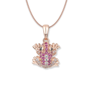 Ivy Pink Frosch Halskette