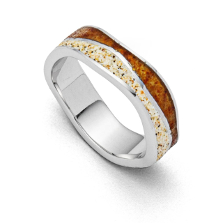 Strandwellen Sand Bernst rhod Silb 925