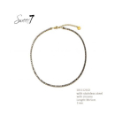 Kette dünn mit Zirconia schwarz edelstahl vergoldet