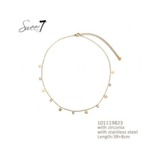 Kette dünn mit Sternen edelstahl vergoldet