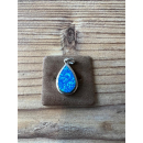 Anhänger blauer Opal-- Doublette - Tropfen...