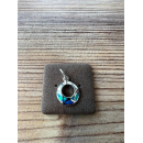 Anhänger blauer Opal-- Doublette - rund mit Loch...