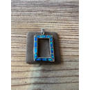 Anhänger blauer Opal-- Doublette - rechteckig mit...