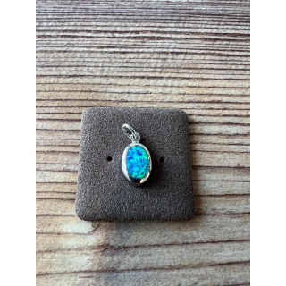Anhänger blauer Opal-- Doublette - oval klein - 925 Silber