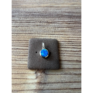 Anhänger blauer Opal-- Doublette - rund klein - 925 Silber